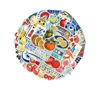 50 Sheets Mediterranean Tomato Sticker Aesthetic Sticker Sticker Decorative Sticker Stationery Sticker for Laptop