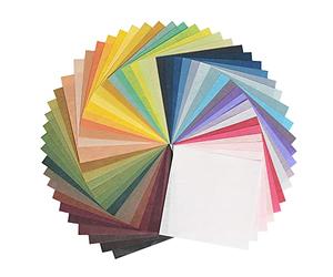 [50 Sheets] Mixed Korean Traditional Mulberry Paper HanJi ( 6 x 6 inches ) | Colored Paper | Folding Handmade Art Design Craft (Mixed Handmade Soonji)