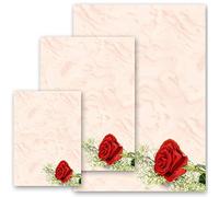 50 Sheets Motif Letter Paper! Flowers Motif RED Rose DIN A4 - Paper-Media