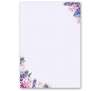 50 Sheets Motif Letter Paper! HYACINTHS DIN A5 - Flowers & Petals