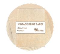 50 Sheets Parchment Paper, A4 Certificate Paper 100GSM A4 Antique Textured Double Side Printing Thickened Blank Letter Paper for Crafts Writing Painting Gift Wrap Card Resume Making (21x28.5cm)
