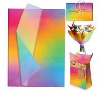 50 Sheets Rainbow Gradient Tissue Paper for Gift Wrapping, 35x50cm Tissue Paper Bulk for Gift Bags, Gift Packing Paper Wrapping Paper Sheets for Crafts DIY Art Wedding Birthday Baby Shower Party Favor
