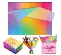 50 Sheets Rainbow Gradient Tissue Paper for Wrapping Gifts,50x35cm Rainbow Tissue Papers Sheets for Packaging Gift Bag,Gift Wrapping Paper for Crafts DIY Art Christmas Birthday Baby Shower Party Favor