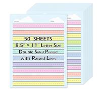 50 Sheets Raised Line Paper for Handwriting Practice Paper With Dotted Lines Wide Ruled Kindergarten Writing Paper with lines Double Sided Colorful Primary Writing Paper 8.5×11 for Kids School