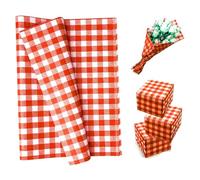 50 Sheets Red Gingham Tissue Paper for Gift Wrapping, 35x50cm Tissue Paper Bulk for Gift Bags, Gift Packing Paper Wrapping Paper Sheets for Crafts DIY Art Wedding Birthday Baby Shower Party Favor