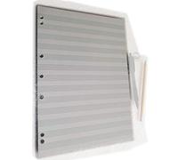 50 Sheets Replacement Music Refill with Staff Stripes Green Size A4 20.5 x 29.2 cm with 4 Holes + 3 Holes for Large Binder with 2, 3 or 4 Rings