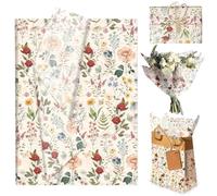 50 Sheets Retro Flower Tissue Paper for Gift Wrapping,35x50cm Vintage Tissue Paper Bulk for Gift Bags,Gift Packing Paper Wrapping Paper Sheets for Crafts DIY Art Birthday Baby Shower Party Favor