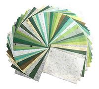 50 Sheets Size A4 Natural Fiber Mulberry Tree Mulberry Paper Sheets Design Craft Handmade Art Origami Paper Washi Paper Unryu Suppliers Writing Painting (Mixed Green)
