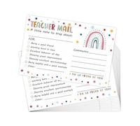 50 Sheets Teacher Mail Notes to Parents,Rainbow Happy Mail Postcards Classroom Good Behavior Incentive Motivational Cards to Send Home for Preschool Kindergarten Elementary School Teacher Supplies