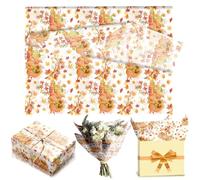 50 Sheets Thanksgiving Autumn Pumpkins Tissue Paper for Wrapping Gifts,50x35cm Maple Leaves Tissue Papers Sheets for Packaging Gift Bags,Gift Wrapping Paper for Crafts Fall Harvest Thanksgiving Party