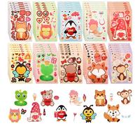 50 Sheets Valentines Day Stickers, Self-Adhesive Make a Face Sticker for Kids Waterproof Love Heart Romantic Stickers Make Your Own Stickers for Scrapbooking Laptop Luggage Phone Case (10 Styles)