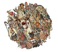 50 Sheets Victorian ERAS Sticker Scrapbook Retro Stationery Decorative Label for Party