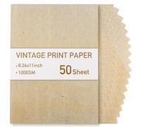 50 Sheets Vintage Paper, A4 Parchment Paper for Craft, Parchment Certificate Paper, 100GSM Certificate Paper A4 for Printer, Papyrus Paper Handmade Paper for Craft Writing
