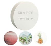 50 Sheets Watercolor Paper Round,300g Cotton Watercolor Paper Suitable for Artists, Adults,Students Painting Acrylic,Crayon,Colored Pencil and Ink (4.7 in Round)