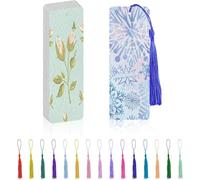 50 Sheets Watercolour Paper Bookmarks 140 lb/300 GSM,Water Colour Paper Blank Bookmarks, Watercolour Bookmark Pads,Book Markers Postcards for Artists Painting Drawing Papers with 15 Tassels, (15x5cm)