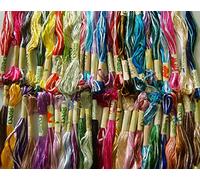 50 Silk Rayon Variegated Stranded Skeins Embroidery Thread 50 Colours Multi Coloured Embroidery Threads/Floss Rainbow Colour Embroidery Floss, Friendship Bracelets Threads, Crafts Sewing Thread