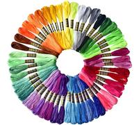 50 Skeins Embroidery Floss Rainbow Color Per Pack Cross Stitch Threads Friendship Bracelets Floss Crafts Floss (50)