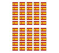 50 Spanish Flag, Edible Wafer Paper Mini Cupcake Toppers, Cake Pops, Cookies