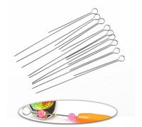 50 Stainless Steel Pack Spinner Wire Shafts for DIY Fishing Lure Manufacturing Featuring Rotating Sequin Design for Enhanced Bait Movement (75mm)