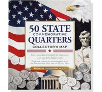 50 State Commemorative Quarters Collector's Map (includes both mints!) by Peter Pauper Press (2013) Hardcover