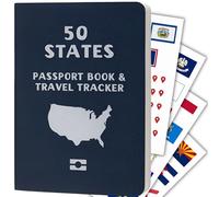 50 States Travel Tracker Passport - With Fifty State Stickers and US Travel Map with Pin Stickers - Mark Off the States You've Visited - USA Bucket List Journal