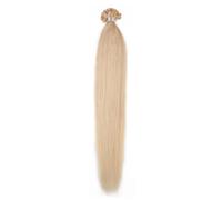 50 Strands Nail U Tip Remy Human Hair Extensions Blonde 24# Pre Bonded Natural Straight 0.5g/strand 18 inch