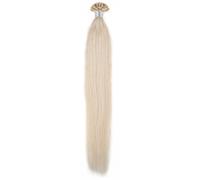 50 Strands Nail U Tip Remy Human Hair Extensions Platinum Blonde 60# Pre Bonded Natural Straight 0.5g/strand 20 inch