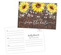 50 Sunflower Save The Date Cards for Wedding, Engagement, Anniversary, Baby Shower, Birthday Party, Wood Save The Dates Postcard Invitations