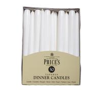 50 Tapered White Household Dinner Candles Prices Wax Candles 7H Burn Time 24cm