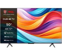 50" TCL 50C655K Smart 4K Ultra HD HDR QLED TV with Google Assistant & Amazon Alexa, Silver/Grey