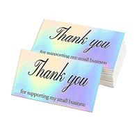 50 Thank You for Your Order Card Reflective Holographic Thank You Business Card Customer Appreciation Thank You Card Package Inserts for Online Or Retail Stores Handmade Goods