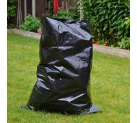 50 Ultra Strong Trade-Grade Black Rubble Sacks - Thick Polythene Waste Bags - Ideal for Building & Garden Waste, Thick Bin Bags - Holds 20kg, 500mm x 762mm - 100 Microns (50)