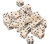 50 Unit Square Corner Die Collection 12mm Dense Size Cream Color Scheme Strong Polyacrylate For Likelihood Exercises Board Game Replacement Die