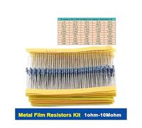 50 values 1/4W 0.25W 1% Metal Film Resistor Assortment Kit Set 1R-10mR 1ohm-10Mohm resistor samples kit NWPNLXEA(500pcs No box)