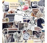 50 Vintage Stickers, Aesthetic Vinyl Retro Stickers for Laptop Scrapbook Notebook Guitar Suitcase Skateboard