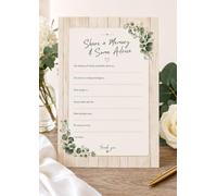 50 Wedding Advice Cards for Bride & Groom - A5 Botanical Marriage Wishes