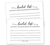 50 Wedding Bucket List Cards for Bridal Showers Wedding Reception Activities, Bucket List Suggestion Cards - Fun Party Game Activity Guestbook for Graduation, Retirement, Anniversary, and Birthday.