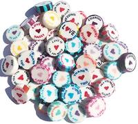 50 Wedding Favour Wrapped Rock Sweets - Individually Wrapped, 20 designs. Vegan.