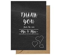 50 Wedding Thank You Cards with Envelopes - Blackboard vintage style greeting cards for thanking people for their attendance
