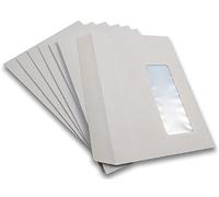 50 White A6 / C6 Size Self Seal Paper Envelopes With Address Window 114 x 162mm 90gsm - Office Postal Mailing Postage Posting Supplies
