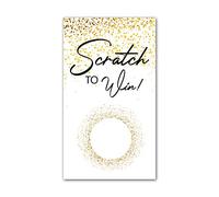 50 White Gold Blank Gift Certificate Scratch Off Cards Vouchers for Small Business, Spa Beauty Makeup Hair Salon Restaurant, Christmas Birthday Holiday, Wedding Bridal Baby Shower Favors Games