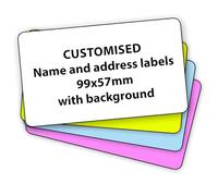 50 White Personalised Stickers Labels, 99.1mm x 57.3mm Small Printed Sticky Address Labels for Envelopes, Return Address, Parcels, and Greetings Cards Gifts