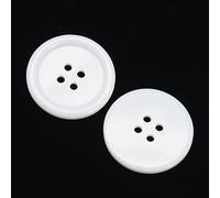 50 White Round 18mm Ridge Resin 4 Hole Sewing Crafts Scrapbook Card Making Buttons (White, 18mm)