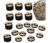 50 Wood Pom Poms for Hats Buttons Holder Buttons Wooden Button Knitted Hat Making Fastener Tool for Hat Ball Fixing, Knit Beanies Toques Hats Accessories (0.39 Inches)