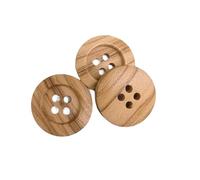 50 Wooden Buttons - 18 mm - 4 Holes - Olive Tree Wood - Light Colour - Sewing accesory * Produced and Shipped from Spain*
