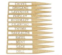 50 Wooden Plant Markers for Garden Use Herb Vegetable Flower Identification in For Pots Raised Beds and Greenhouse Areas (12Pcs)