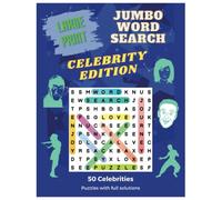 50 Word Search Puzzles for Adults: Celebrity Word Search Large Print With Big Font. Full Page Puzzles With Solutions Included.