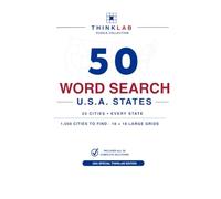 50 Word Search Puzzles: The 50 States: Find 20 Major Cities in Every U.S. State · 18×18 Grids · 1,000 Words to Find · Complete Solutions