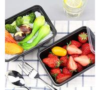 50 X 1000ml Heavy Duty Takeaway Food Containers with Lids Black Colour Non CFC, BPA Free, Microwave & Freezer Safe for Home Restaurants Hygiene Proof Packing