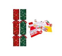 50 x 11" Eco Red and Green Holly Christmas Crackers Bulk School Catering
